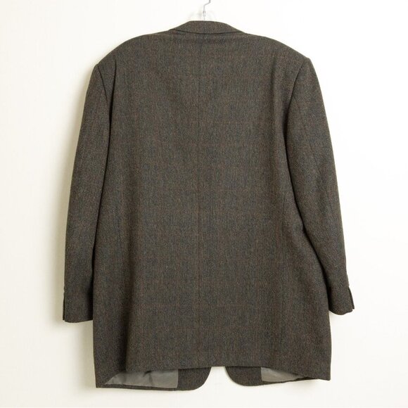 Ermenegildo Zegna Herringbone Tweed Blazer Wool Cashmere Brown Plaid 46 L EU 56 - Picture 2 of 13